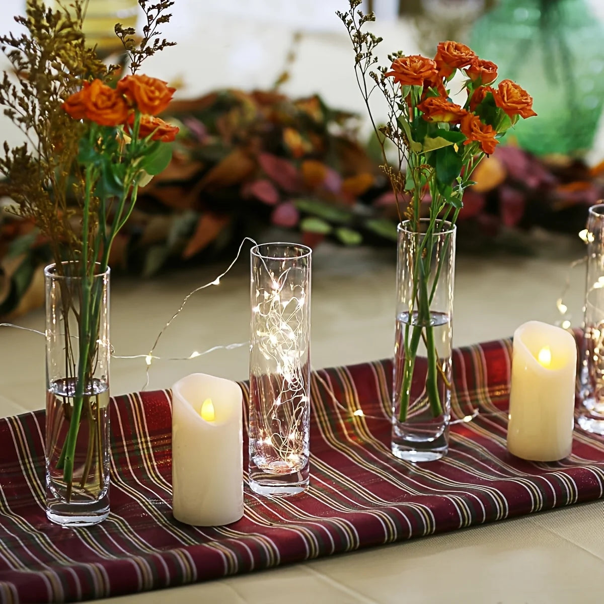 12 Pieces Glass Cylinder Vase, Clear Small Flower Vase, Home Decoration Vase, Party Decoration Vase, Suitable for Wedding