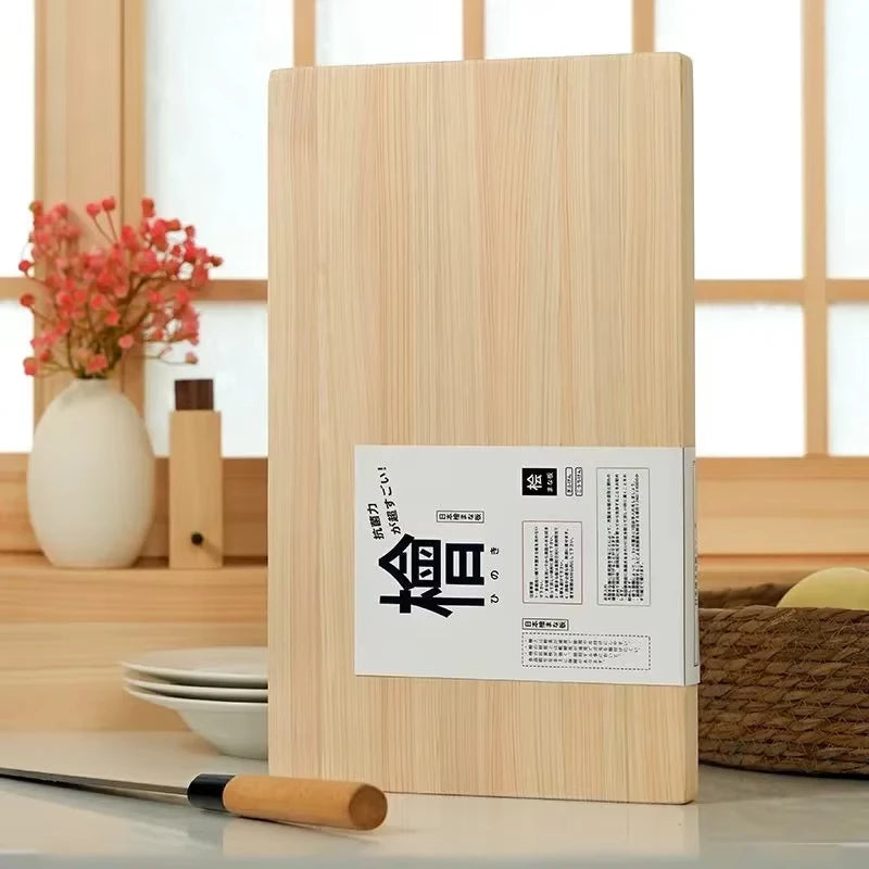 Solvin Japanese Hinoki Cutting Board, Kitchen Chopping Board, High Durability Blade Protection, Coating-free and Unpainted