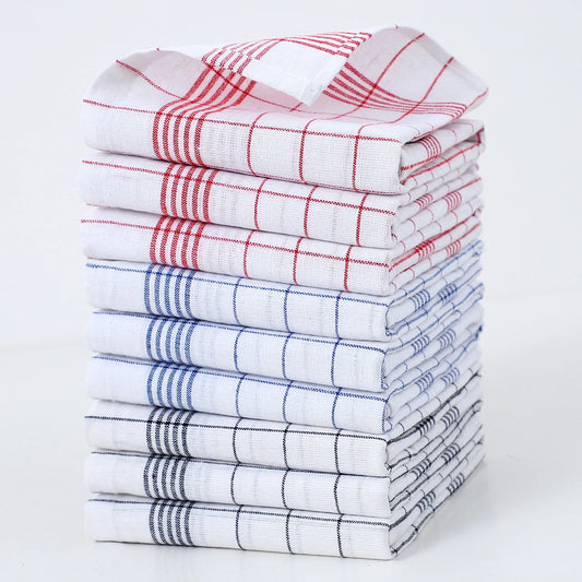 1/5/10pcs Classic Plaid Dish Towel Scouring Pad, Soft Large Size Kitchen Towel, Suitable for Bar and Kitchen Cleaning