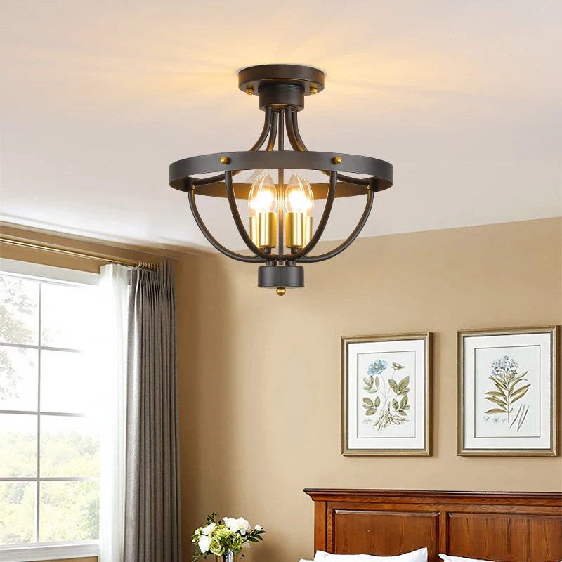 Modern Farmhouse Geometric Chandelier Light Fixture Pendant Lamp for Kitchen  Rustic Hanging Pendant Lighting For Dining Room