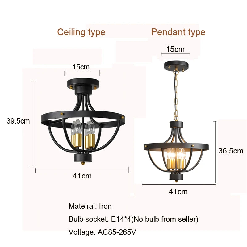 Modern Farmhouse Geometric Chandelier Light Fixture Pendant Lamp for Kitchen  Rustic Hanging Pendant Lighting For Dining Room