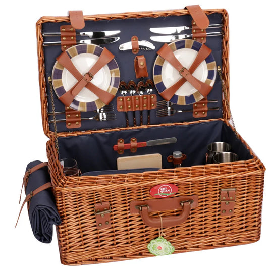 Willow Rattan Picnic Basket Outing and Leisure Camping Fruit and Vegetable Food Storage Basket Handmade Woven Basket